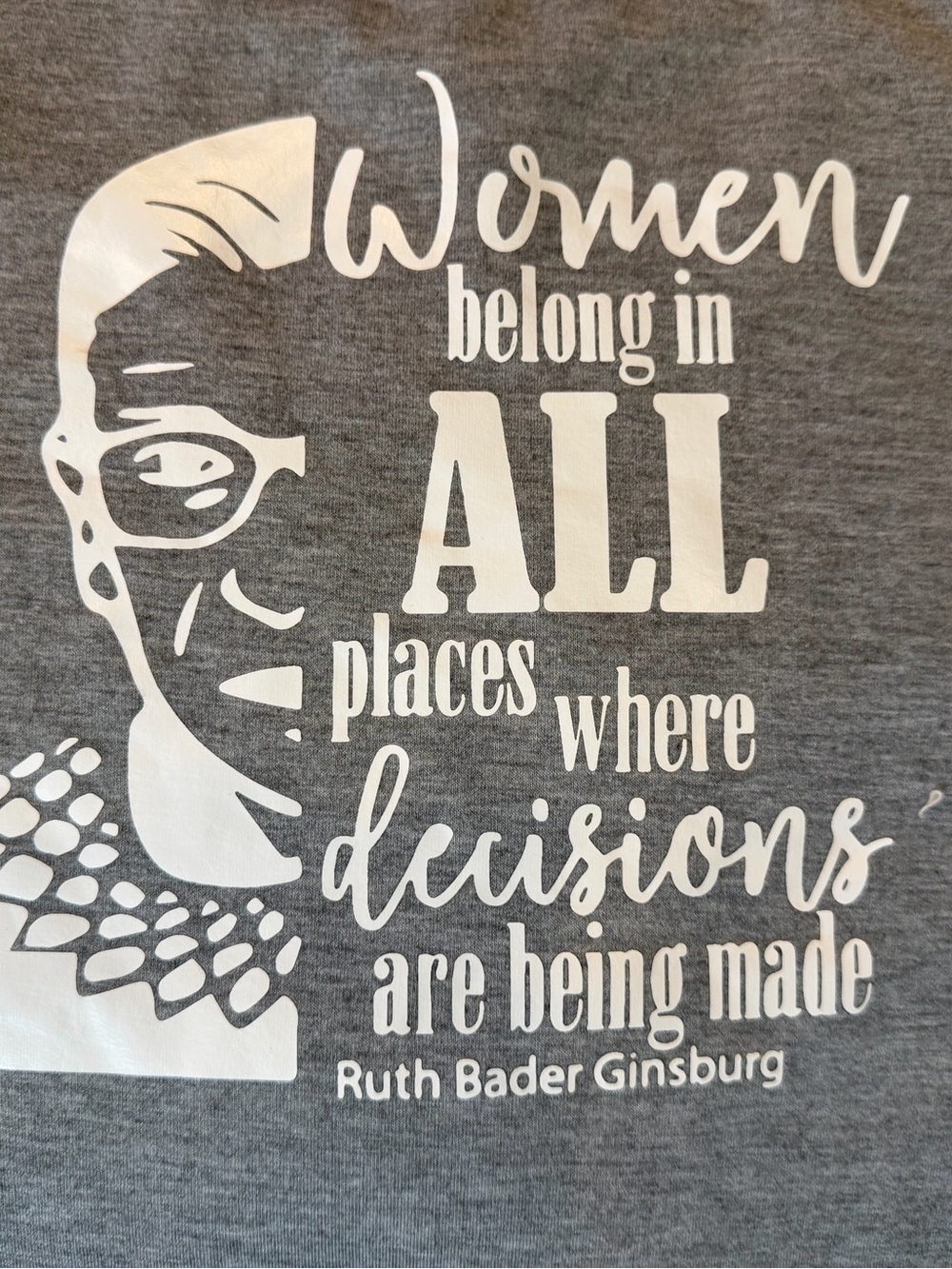 Women's Gray RBG Sweatshirt - Inspirational Quote